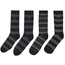 20 Pairs Mens/Boys Giorgio Black Striped Socks Socks sizes 1-6, 7-11. 12-15 UK