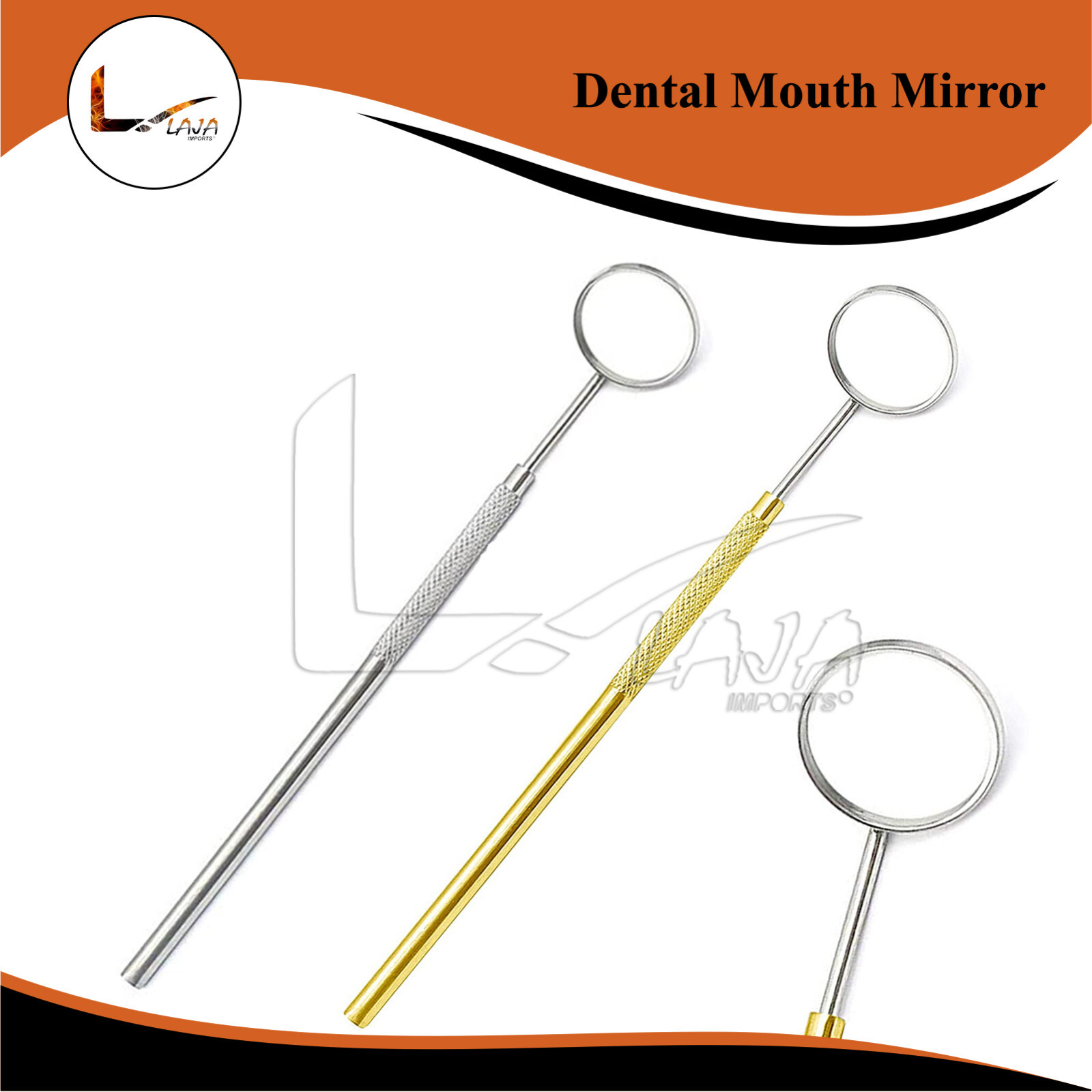 NonMagnifying Dental Mirror Dentist Handle Tool Teeth Cleaning (Gold & Silver) eBay