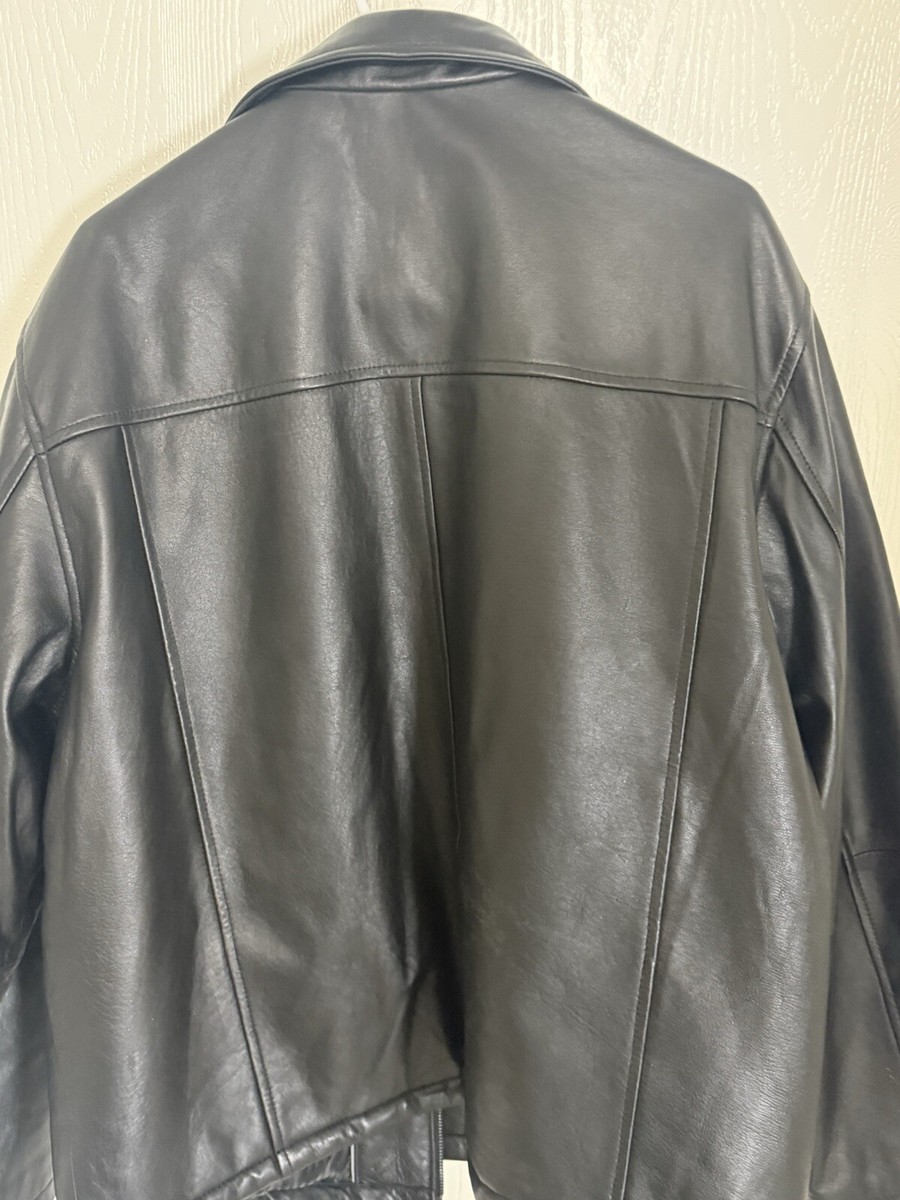 Jos. A. Bank Reserve Black 100% Genuine Leather Zip Jacket – Size