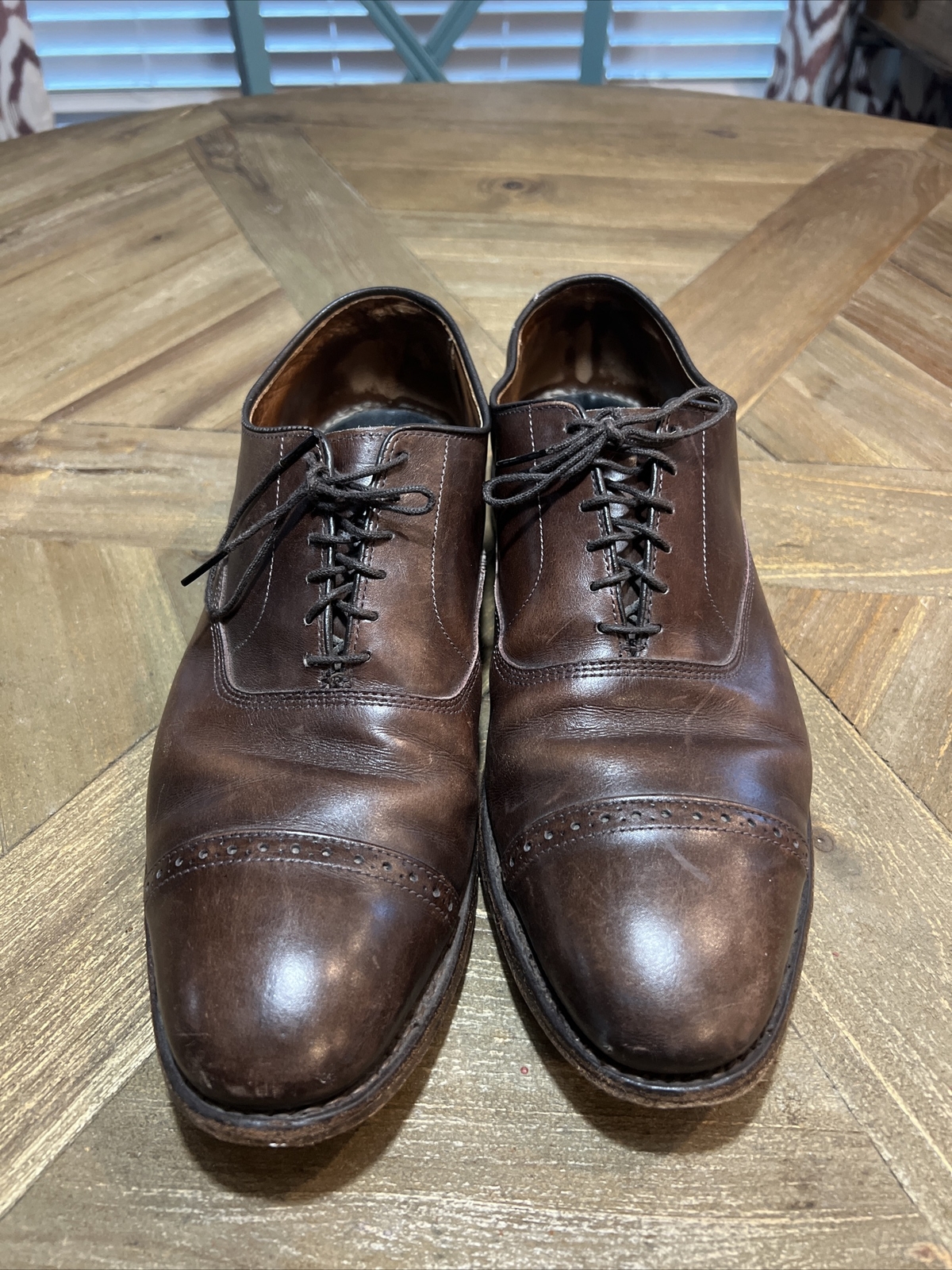 SAOLA Oxford Allen Edmonds "Fifth Avenue" punta a cappuccio 11 11 2D peperoncino scuro