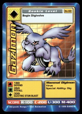 1999 Digimon TCG Bandai #BO-60 Gazimon