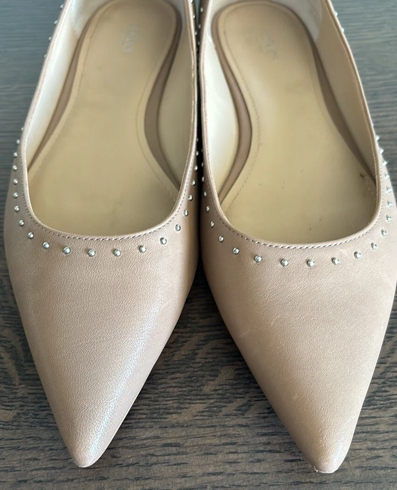 Botkier New York Aubrey Tachonado Punta Punta Cuero Ballet Zapatos Planos Talla 9 Foto 4 de 4