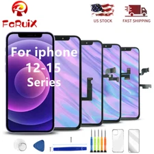 For iPhone 12 13 14 15 Series Screen Touch LCD Replacement +Tools+Protector+Case