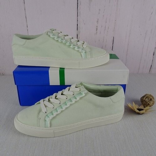 New Tory Burch Women's Sneakers Sport Ruffle Trim Suede Fresh Mint Shoes 10.5 - 第 1/11 張圖片