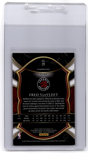 2020-21 Panini Select #29 Fred VanVleet Red White Orange Shimmer - Picture 2 of 2