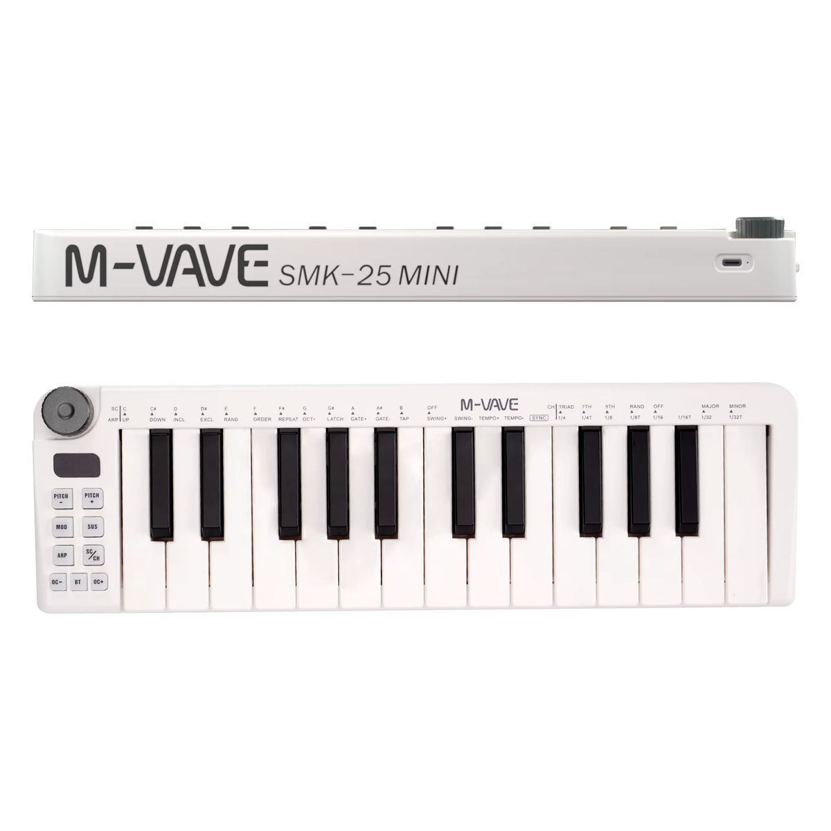 M-VAVE SMK25 Mini MIDI Keyboard 25 Key USB Rechargeable Controller