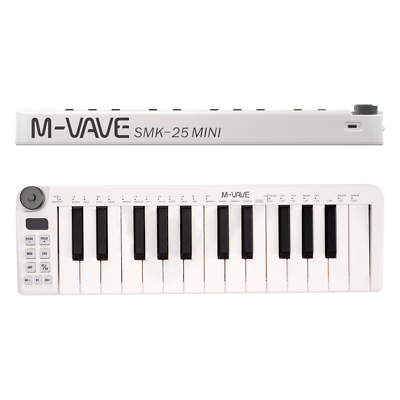 【期間限定値下げ】ワイヤレス MIDIキーボード M-Vave SMK25 M-VAVE SMK25 Mini MIDI Keyboard 25 Key USB Rechargeable Controller