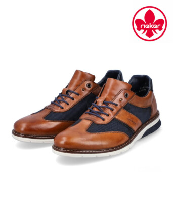 Rieker Mens Two Tone Tan Navy Smart Formal Leather Shoes 14410 UK 11  UK