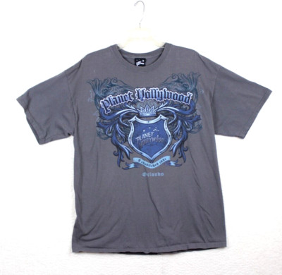 Vintage Planet Hollywood Orlando Mens T Shirt Extra Large Grey 100% Cotton 1998