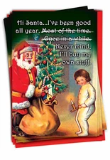 Buy My Own Stuff - 12 Funny Christmas Cards  - Bulk Set - NobleWorks