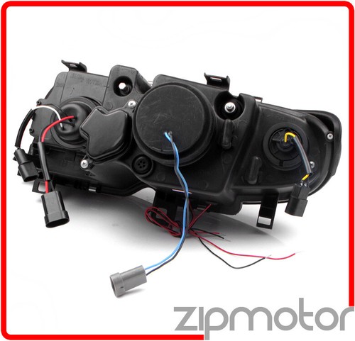02-05 BMW E46 3 SERIES 4DR HALO SMOKE PROJECTOR HEAD LIGHTS+HID 6000K LEFT+RIGHT - Picture 2 of 4