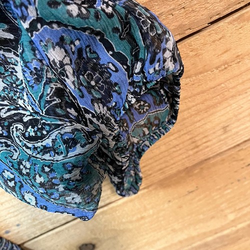 Blusa Camisa Top Joie Cuello en V Manga Globo 3/4 Floral Cachemira Talla M Azul - Imagen 6 de 10