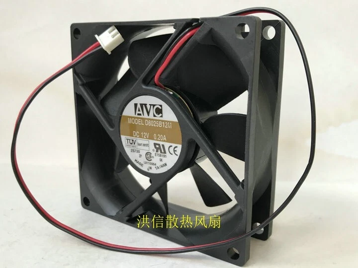 AVC 8025 D8025B12M DC12V 0.20A 80mm super durable double ball bearing fan 2pin - Image 3 of 4