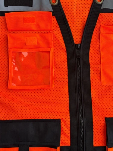 Super Duty Orange Mesh High Visibility Safety Vest,  Class 3, Type R image 5