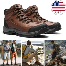 Men's Hiking Trail Boots Outdoor Trekking Tactical Work Waterproof Shoes