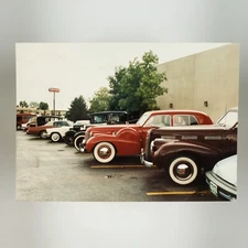 Classic Cars Conoco Sign Photo 1980s Old Auto Show Gas Station Snapshot A3074