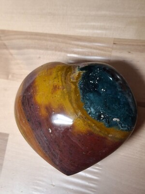 3.5'' Colorful Ocean Jasper carved Polished Heart 299gram