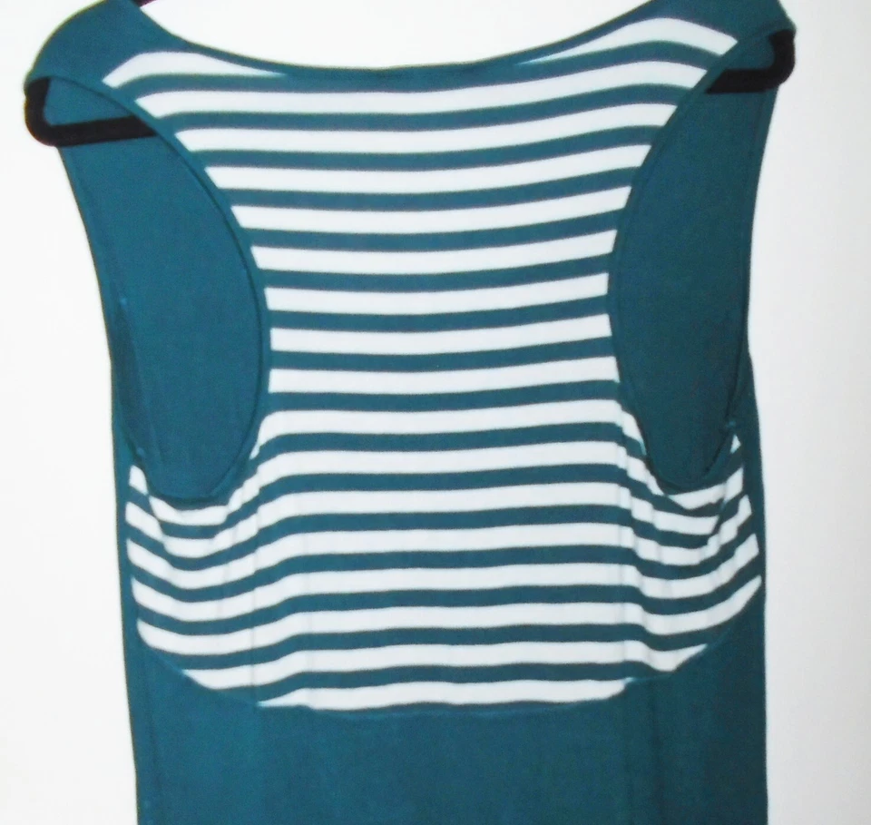 Maxi Vestido N.W.3 Hobbs Wyldes Rayas Azul Verde Azulado Jersey Maxi Talla 16 En muy buena condición Foto 4 de 4