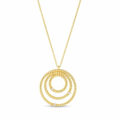 NEW Phillip Gavriel Diamond Necklace Triple Twisted Cable 14k Gold 18'' Chain