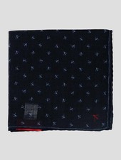 NEW ISAIA BLUE WOOL POCKET SQUARE ONE SIZE I303