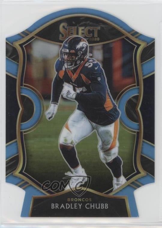 2020 Panini Select Concourse Light Blue Prizm Die-Cut Bradley Chubb #34 2k3