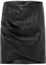 Kurzer Lederimitat-Rock Gr. 50 Schwarz Minirock Freizeitrock Casual-Skirt Neu*