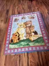 Vintage Teddy Bear Baby Quilt /Nursery Wall Hanging 40 x 31 1/2