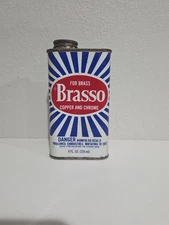 Vintage BRASSO Metal Polish 8 Fl. Oz Tin. For Brass Copper Chrome