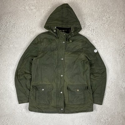 Barbour Watergate Waxed Hooded Women Jacket Size 12 