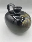 Glazed Weller Louwelsa pottery jug painted leaf motif Handle Crack 5”x5” No“379”