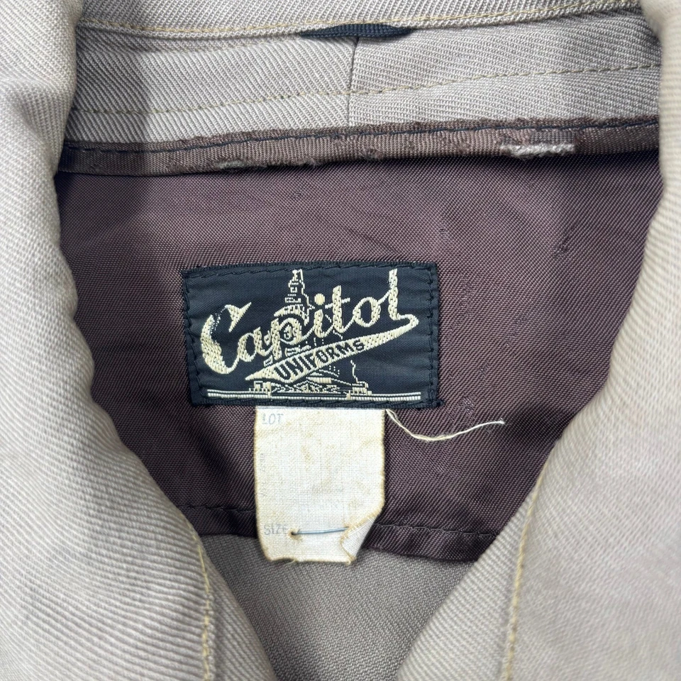 Vintage 1950s Capitol Uniforms Sheriff Jacket Mens S Ike Style Brown Twill FLAW - Image 2 of 4