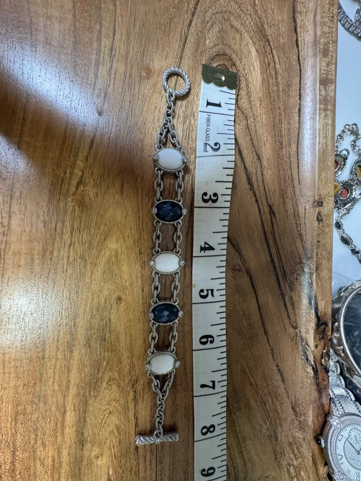 Браслет Judith Ripka с белым агатом и голубым топазом серебро 925 пробы 7,5 - Изображение 4 из 4