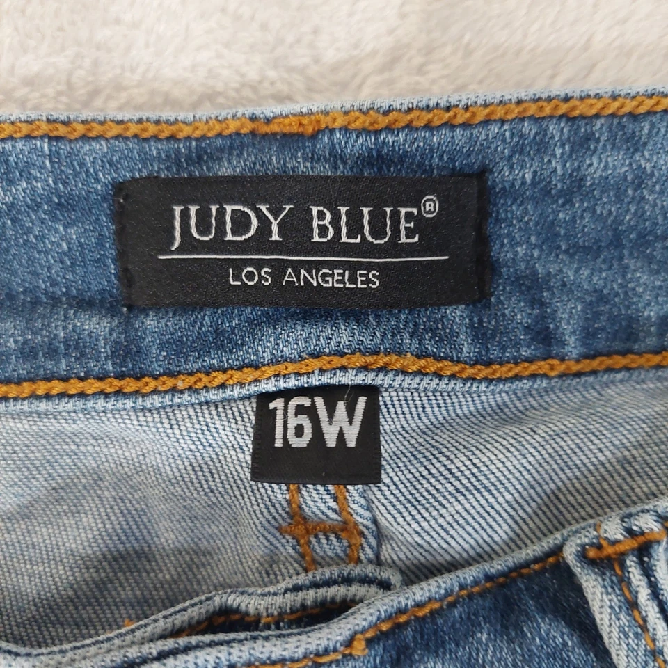 Pantalones de mezclilla Judy Blue para mujer 16W corte novio desgastados botón mosca Foto 3 de 4