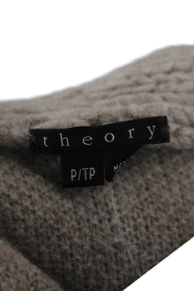 Theory Womens Wool Cashmere Cable Knit Short Sleeve Bolero Beige Size P - Image 4 of 4