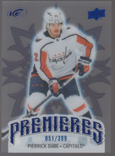 2024-25 UD Ice Premiers Rookie Blue #168 Pierrick Dube /399 - Hockey Card. rookie card picture