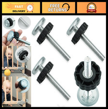 4 Pack Pressure Mounted Baby Gate Accessories - Spindle Rods & Screw Bolt Kit fo