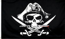 Piratenflagge Piratenfahne Messer Fahne Schädel 90 x 60 cm