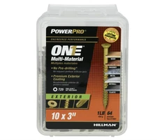Power Pro #10 x 3 in. Multi-Material Flat Head Screws, Bronze, 64-Pack