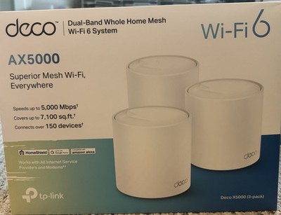 TP-Link Deco X5000 AX5000 Wi-Fi 6 Dual-Band Mesh System - 7,100 sq. ft. Coverage