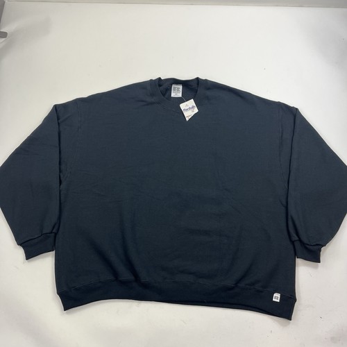 NUOVO maglione felpa girocollo vintage Russell Athletic nero made USA taglia XXL