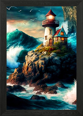 Lighthouse Framed Wall Art Poster Canvas Print Picture