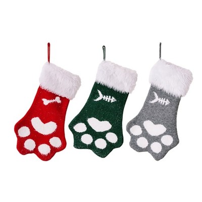 Christmas Cute for Cat Paw Gift Wrapping Stocking Pendant Candy Gift Packaging