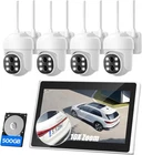 Wireless Security Camera System 10" LCD Monitor WiFi NVR with 500GB HDD, 4xCams