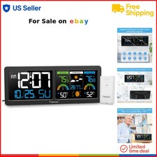 Wireless Weather Station Indoor Outdoor Thermometer Clock Humidity Barometer