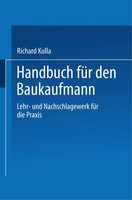 Richard Kulla | Handbuch FüR Den Baukaufmann | Taschenbuch | Deutsch | Xi