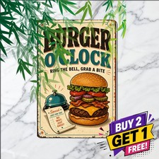 Whimsical Burger Diner Quote Sign Vintage Kitchen Restaurant Metal Tin Plaque