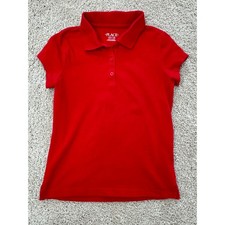 The Childrens Place Boys Red Short Sleeve Polo Shirt School Uniform Size M 7/8
