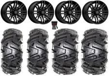 MSA Black Rogue 14" UTV Wheels 26" Moto MTC Tires Kawasaki Mule Pro FXT KRX /