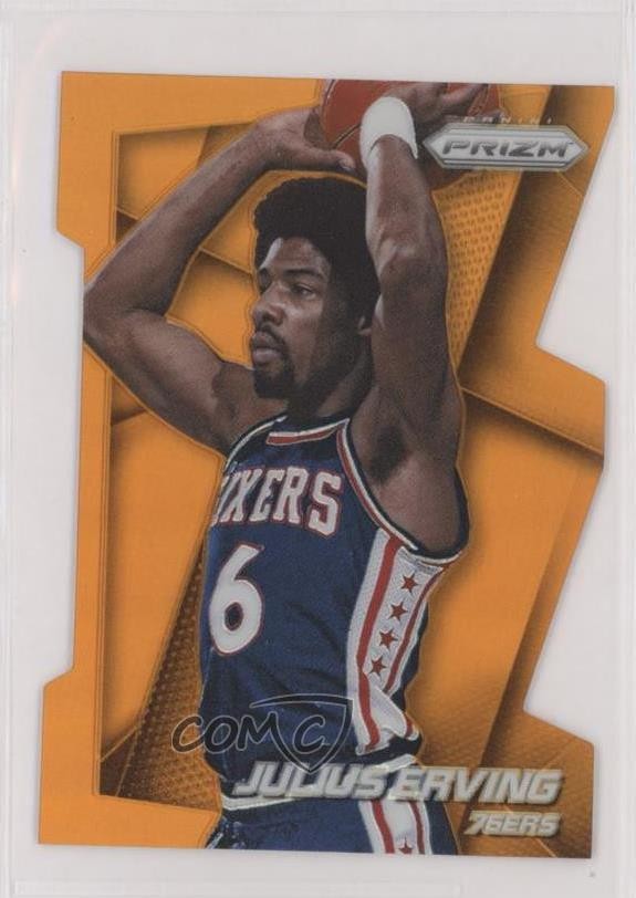 2014-15 Panini Prizm Orange Die-Cut Prizm 128/139 Julius Erving #163 HOF 9b3