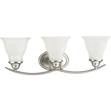 Progress Lighting 3-Light Etched Glass Traditional Bath Vanity Light, P3192-09